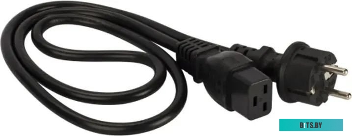 Кабель питания Lanmaster LAN-PP19/SH-1.0-BK C19-Schuko, 3х1.5, 220В, 16А, 1 метр