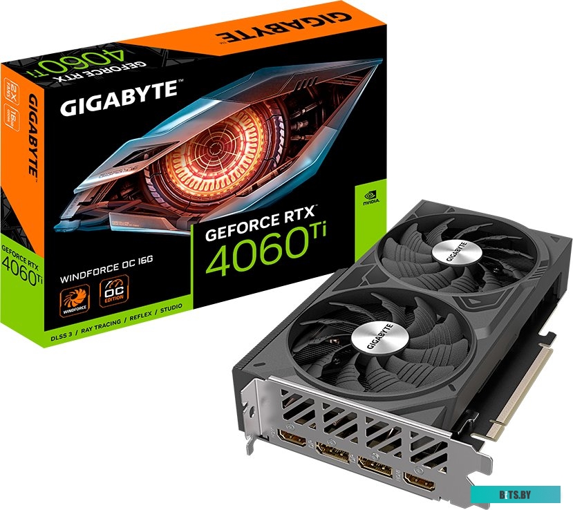 Видеокарта Gigabyte GeForce RTX 4060 Ti Windforce OC 16G GV-N406TWF2OC-16GD