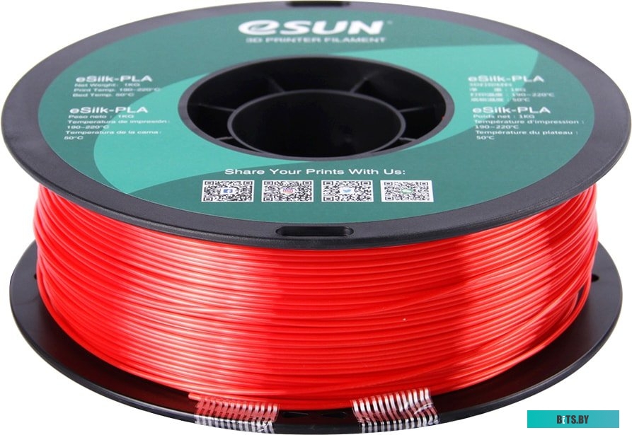 Т0030643 eSUN eSilk PLA 1.75 мм 1000 г (красный)