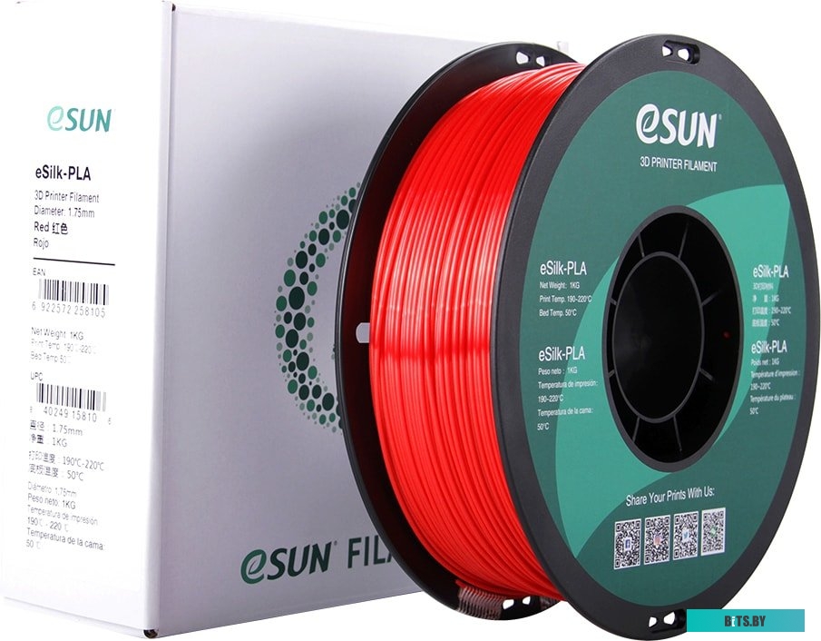 Т0030643 eSUN eSilk PLA 1.75 мм 1000 г (красный)