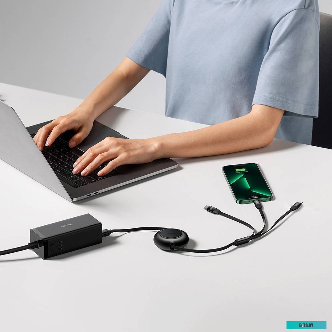 Кабель для зарядки Baseus Bright Mirror One-For-Three Retractable Data Cable CAMJ0
