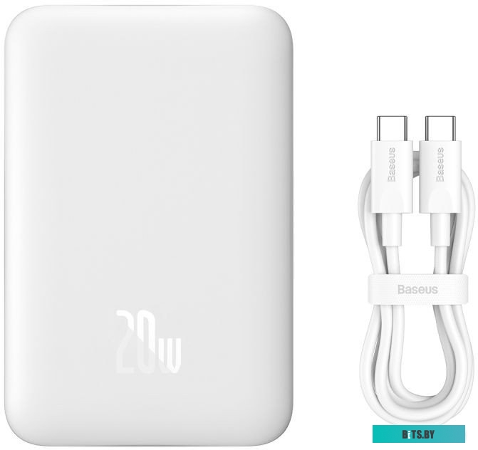 Baseus Magnetic Mini Air Wireless Fast Charge Power Bank 10000mAh 20W Stellar White (P10059001223-00)