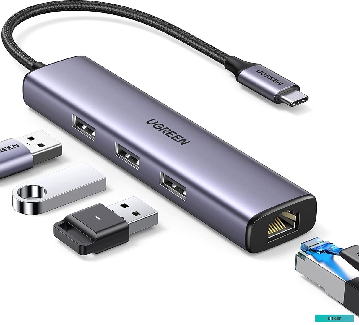 USB-хаб  Ugreen CM475 USB C to Ethernet 60600