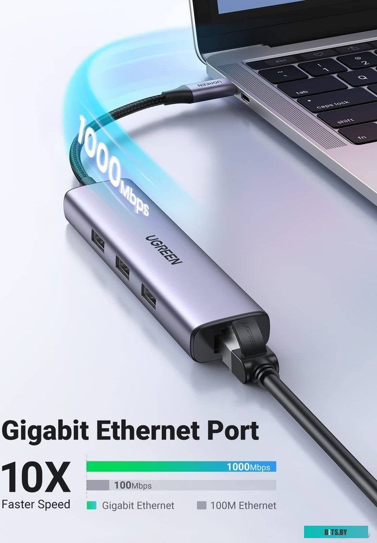 USB-хаб  Ugreen CM475 USB C to Ethernet 60600