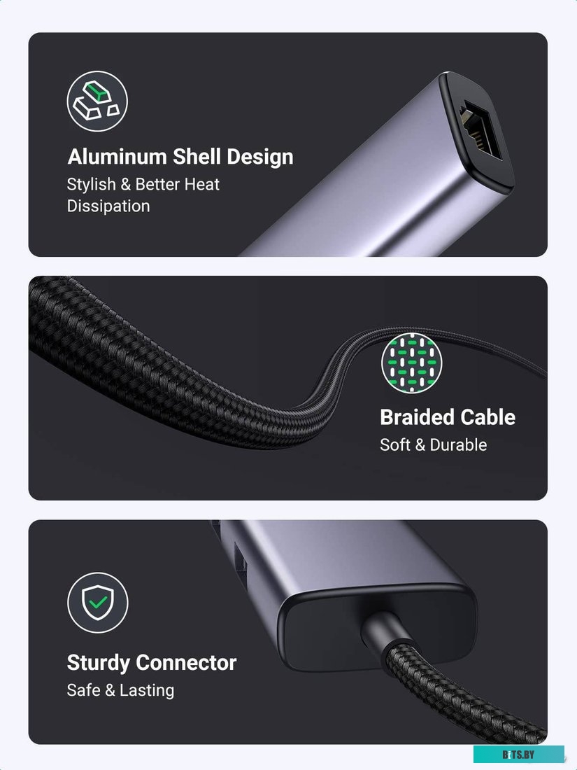 USB-хаб  Ugreen CM475 USB C to Ethernet 60600