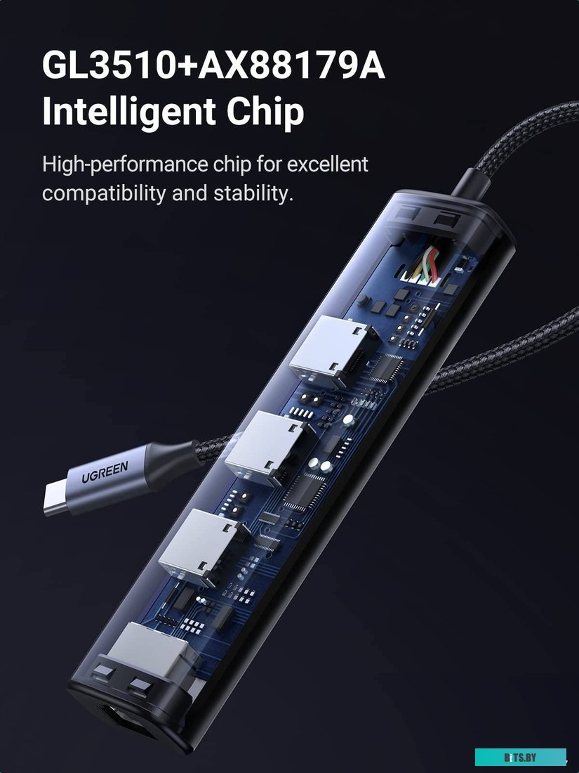 USB-хаб  Ugreen CM475 USB C to Ethernet 60600