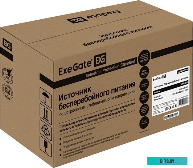 ИБП ExeGate SpecialPro UNB-600.LED.AVR.2SH.RJ.USB EX292764RUS