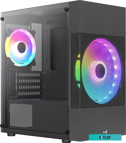 Корпус AeroCool Atomic Lite-G-BK-V2 Black Mini Tower (micro ATX/mini-ITX, без БП, Steel, ABS, HD Audio, USB 3.0x2, 1x120mm, 1x180mm FAN RGB) (47105627