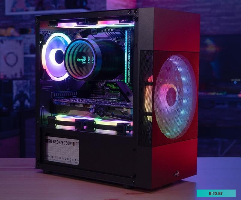 Корпус AeroCool Atomic Lite-G-BK-V2 Black Mini Tower (micro ATX/mini-ITX, без БП, Steel, ABS, HD Audio, USB 3.0x2, 1x120mm, 1x180mm FAN RGB) (47105627