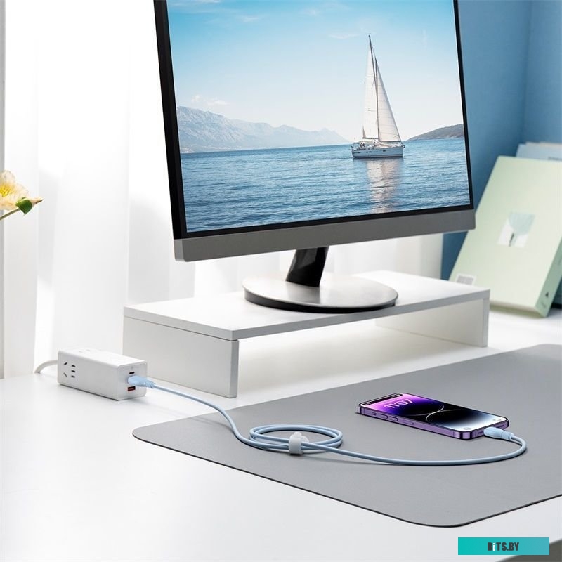 Кабель Baseus Pudding Series USB Type-C - Lightning (2 м, голубой)