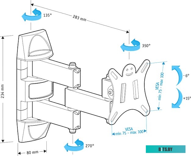 Кронштейн Holder LCDS-5039 E-29102, 75x75, 100x100, 10 — 26 ``, 25кг.
