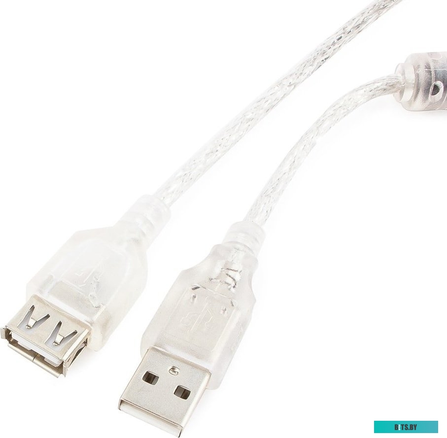 Удлинитель USB 2.0 CCF-USB2-AMAF-TR-0.75M Gembird w/ferrite transparent 0.75м
