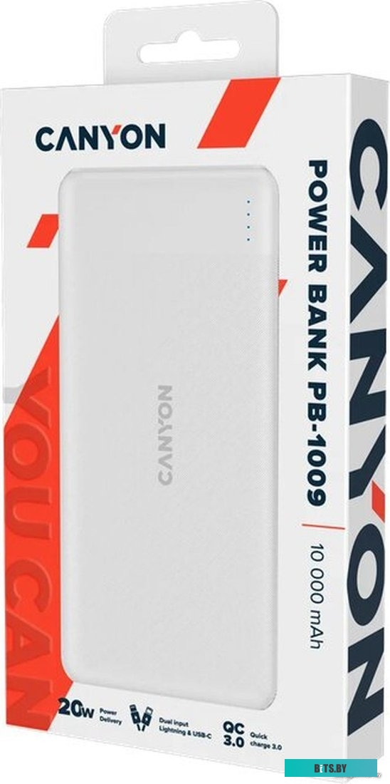 Внешний аккумулятор Canyon PB-1009 10000mAh (белый) <CNE-CPB1009W>