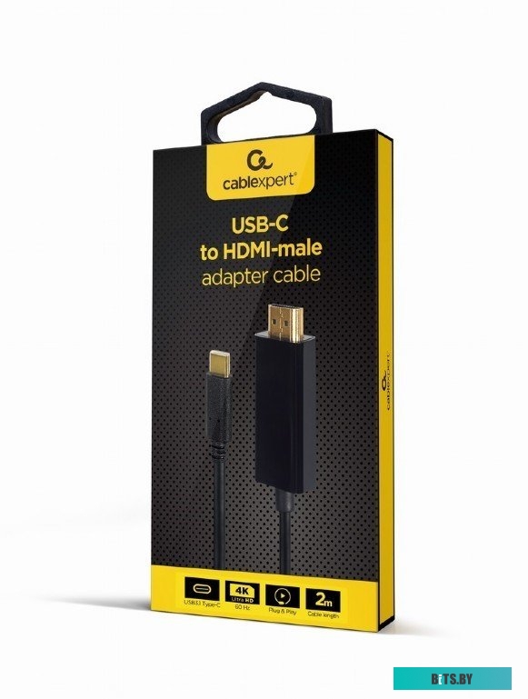 Кабель Cablexpert A-CM-HDMIM-02 USB Type-C - HDMI (2 м, черный)