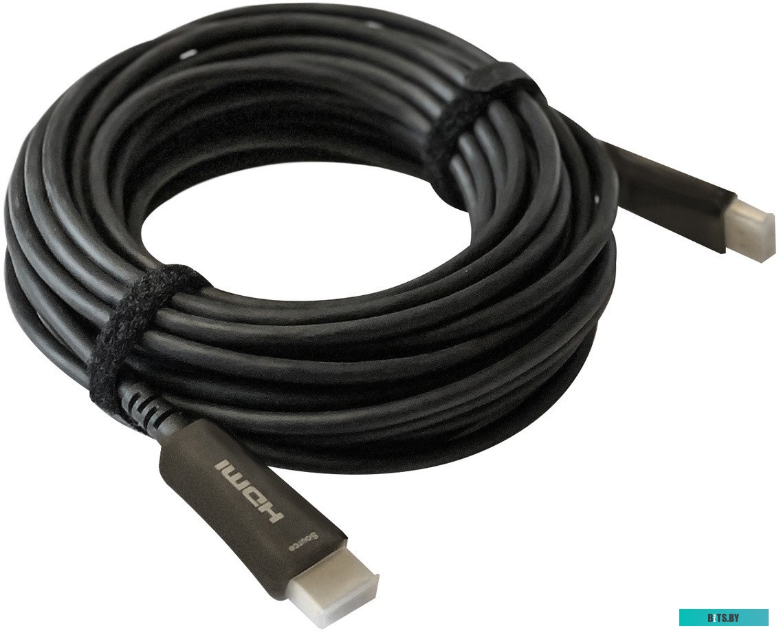 Кабель Digma HDMI 2.0 AOC, HDMI (m) - HDMI (m) , ver 2.0, 30м, GOLD, черный