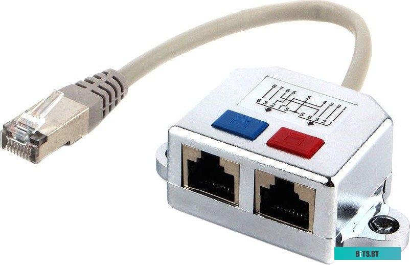 Сетевой адаптер NCA-SP-02 Gembird splitter 2xLAN, FTP (1xRJ45 to 2xRJ45)