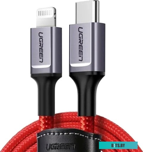 Кабель Ugreen US298 20309 USB Type-C - Lightning (1 м, красный)