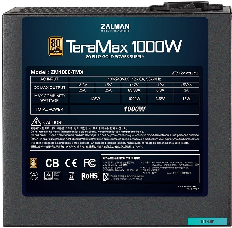 Блок питания Zalman TeraMax 1200W ZM1200-TMX