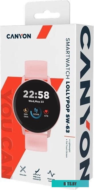 Умные часы Canyon Lollypop SW-63 (розовый) <CNS-SW63PP>