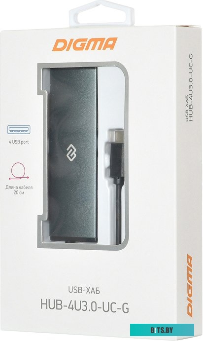 USB-хаб Digma HUB-4U3.0-UC-G