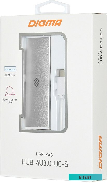 USB-хаб Digma HUB-4U3.0-UC-S