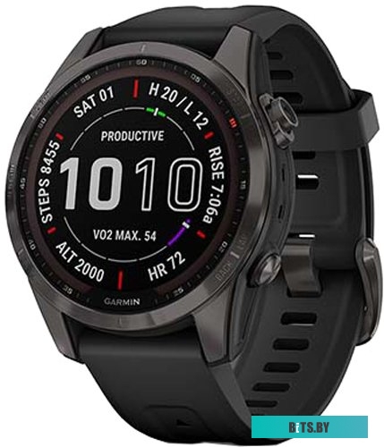 Умные часы Garmin Fenix 7S Sapphire Solar 42 мм (серый карбон/черный) <010-02539-25>