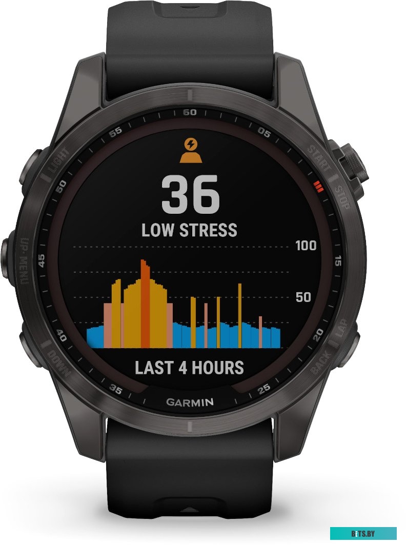 Умные часы Garmin Fenix 7S Sapphire Solar 42 мм (серый карбон/черный) <010-02539-25>