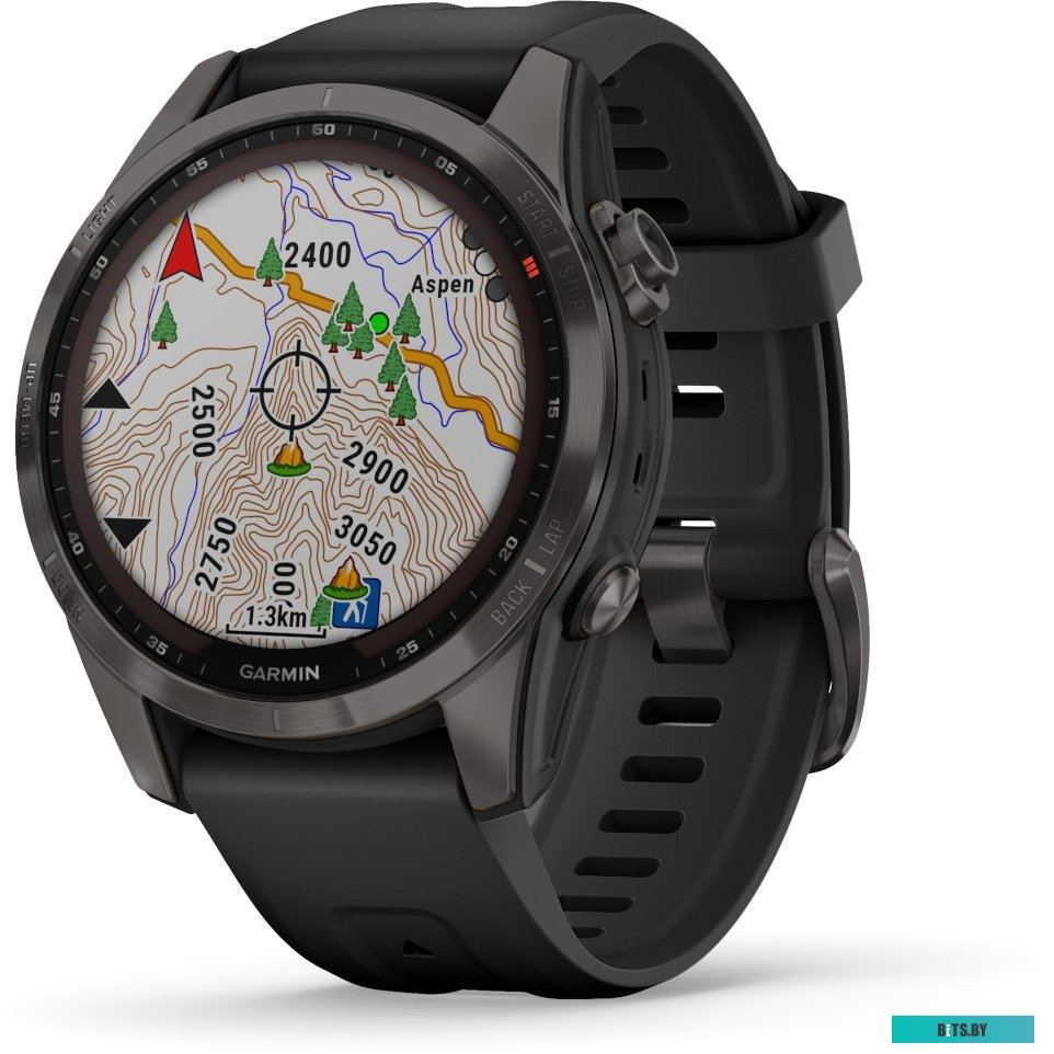 Умные часы Garmin Fenix 7S Sapphire Solar 42 мм (серый карбон/черный) <010-02539-25>