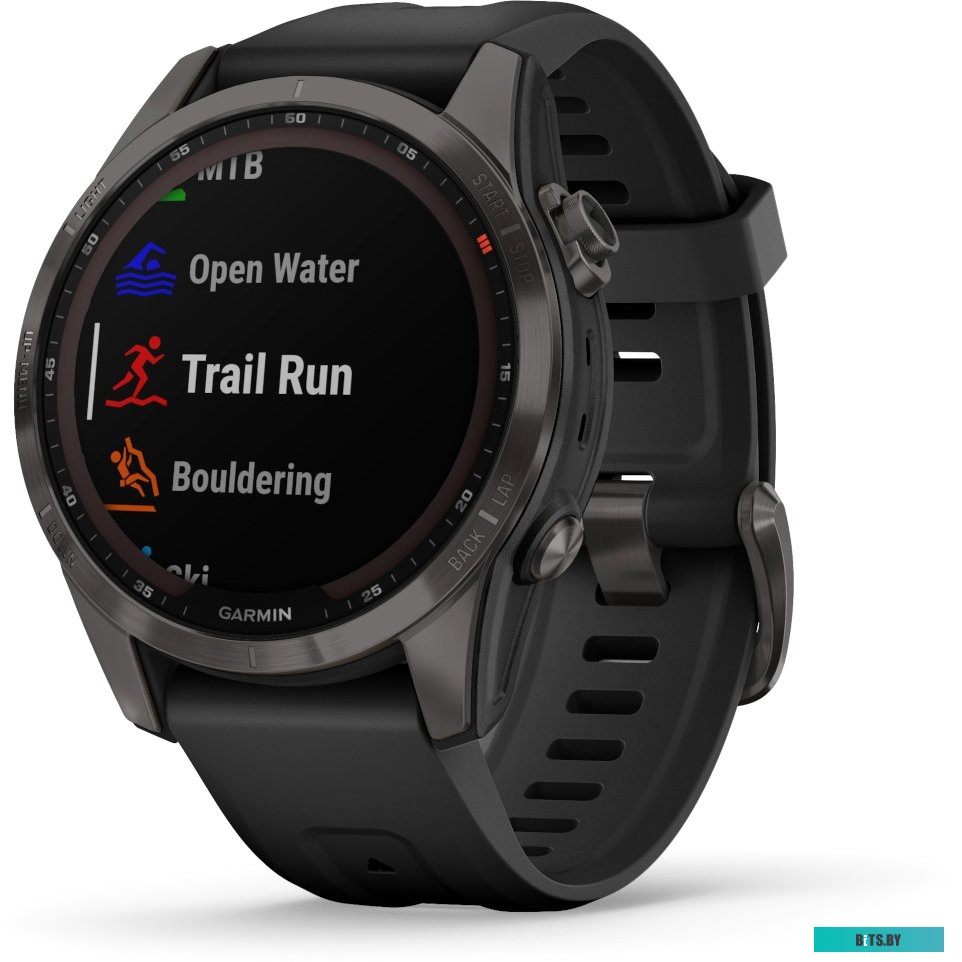Умные часы Garmin Fenix 7S Sapphire Solar 42 мм (серый карбон/черный) <010-02539-25>