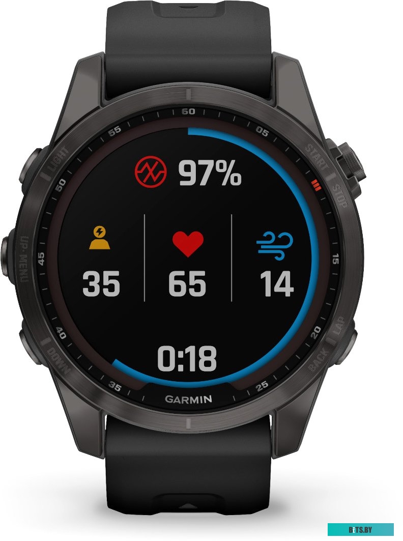 Умные часы Garmin Fenix 7S Sapphire Solar 42 мм (серый карбон/черный) <010-02539-25>