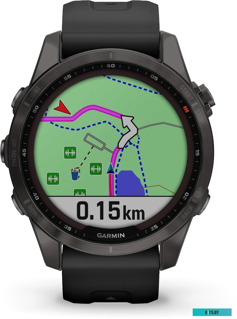 Умные часы Garmin Fenix 7S Sapphire Solar 42 мм (серый карбон/черный) <010-02539-25>