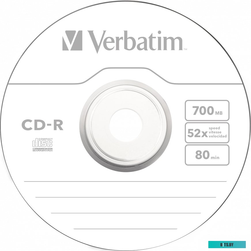 Диск CD-R 43725 Verbatim 52x упаковка 10шт