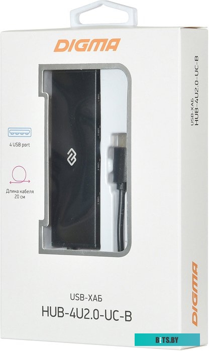 USB-Хаб Digma HUB-4U2.0-UC-B