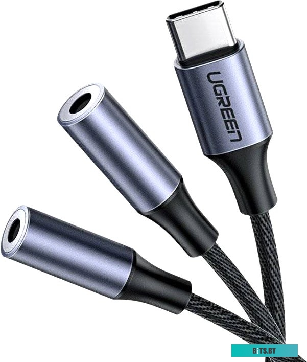 Кабель Ugreen AV144 30732 USB Type-C - 2 x 3.5 мм (0.25 м, черный)