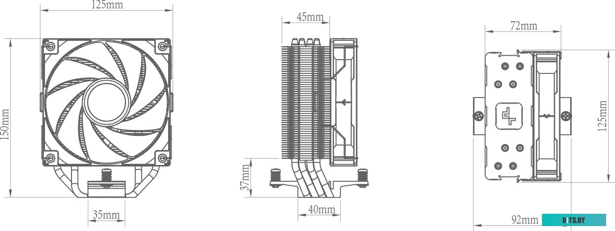 Кулер для процессора DeepCool AG400 BK ARGB R-AG400-BKANMC-G-2
