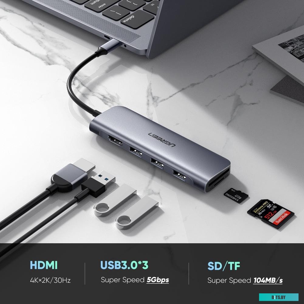 Концентратор USB (Хаб) Ugreen CM195 70410