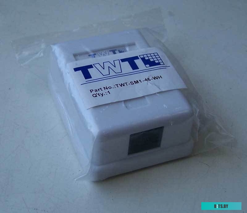 Розетка TWT SM1-45/S-WH, 1 порт RJ-45, категория 5е, белая