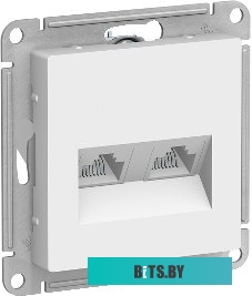 ATN000185 Розетка двойная компьютерная RJ45+RJ45 категория 5E механизм ATLASDESIGN белый