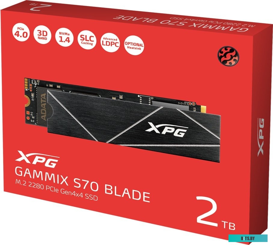 SSD Накопитель ADATA XPG GAMMIX S70 Blade 2TB AGAMMIXS70B-2T-CS