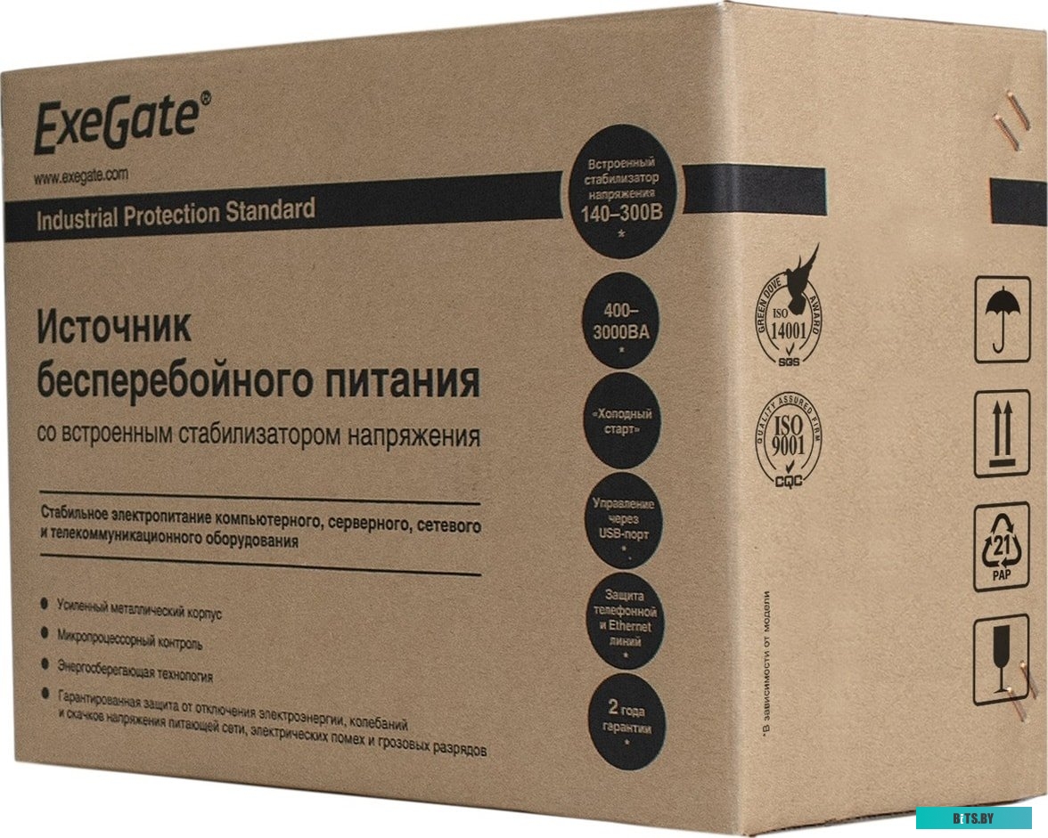 Источник бесперебойного питания (ИБП) ExeGate Power Smart ULB-650.LCD.AVR.EURO <EP285568RUS>