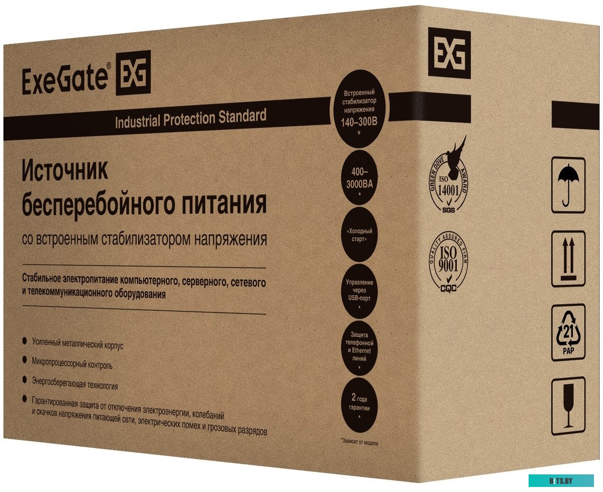 Источник бесперебойного питания (ИБП) ExeGate SpecialPro Smart LLB-600.LCD.AVR.EURO.RJ.USB <EP285580RUS>