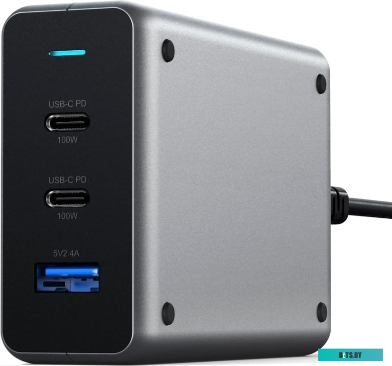 Сетевое зарядное Satechi 100W Type-C PD Compact GAN Charger (европейская вилка) <ST-TC100GM-EU>