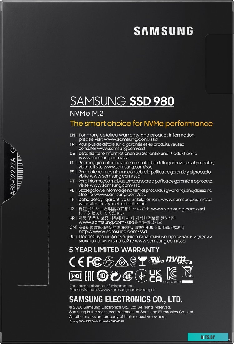 SSD Накопитель Samsung 980 500GB MZ-V8V500BW