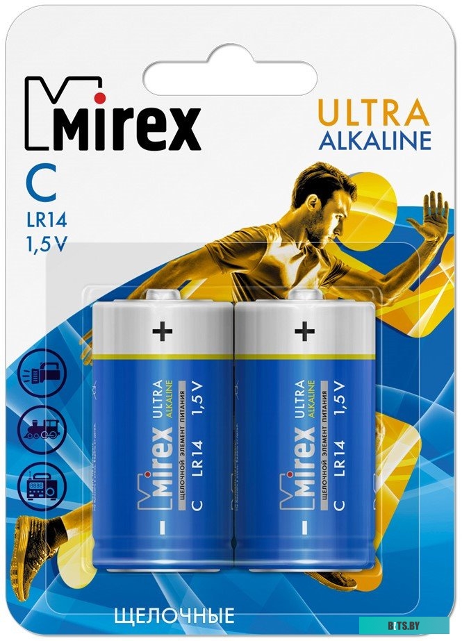 Батарейки Mirex LR14 C Алкалайн 2 шт 23702-LR14-E2