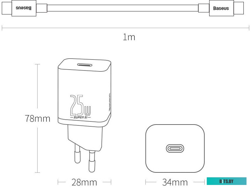 Сетевое зарядное Baseus TZCCSUP-L01