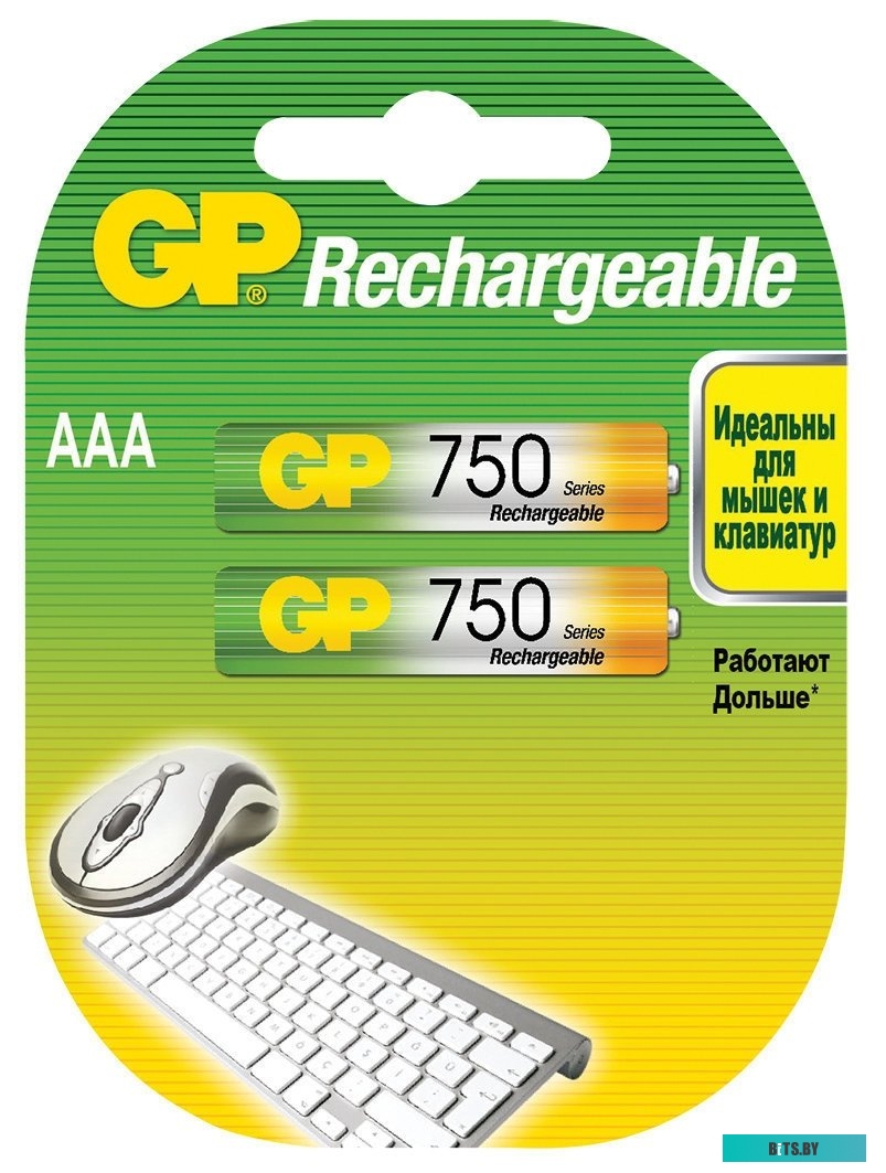 Аккумуляторы GP AAA 750mAh 2 шт. [75AAAHC]