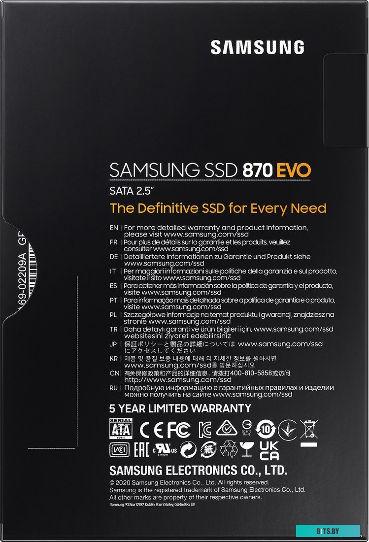 SSD Накопитель Samsung 870 Evo 2TB MZ-77E2T0BW