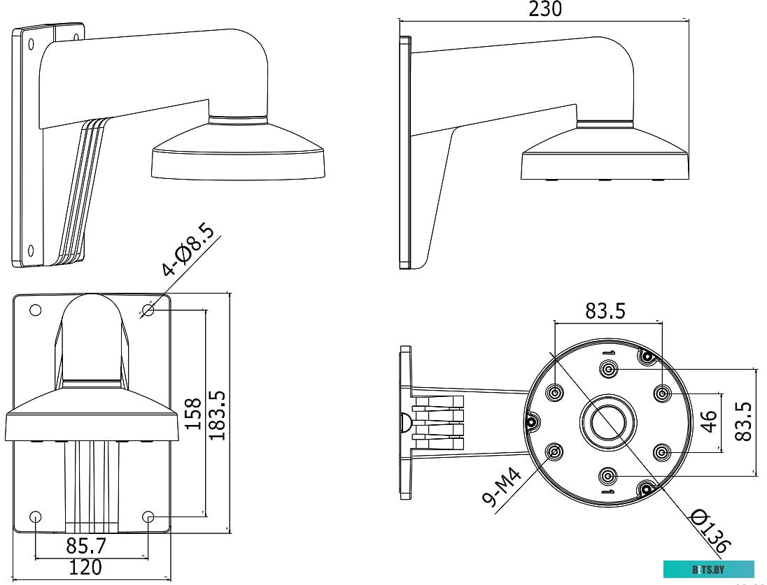 Кронштейн Hikvision DS-1273ZJ-135