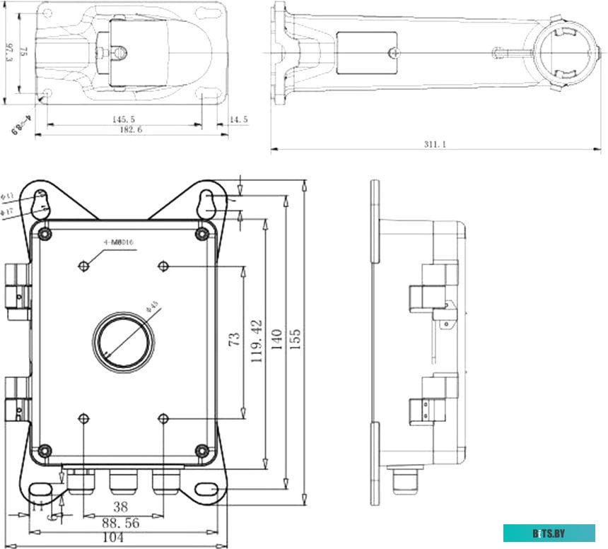 Кронштейн Hikvision DS-1602ZJ-BOX