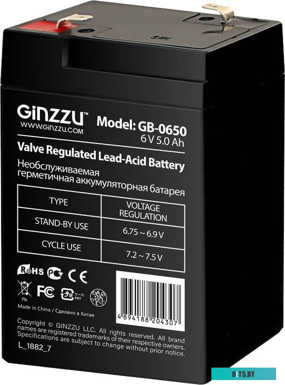 Аккумулятор для ИБП Ginzzu GB-0650 (6В/5 А·ч)
